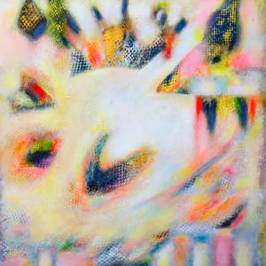 February-Flares_Turtle rising from milky waters_26"x26"_2025