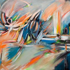 Waves threatening the sea"'_46"x30"_2022
