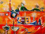 Trawling' acrylic & collage 24"x19"_2022 