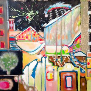 "Village Harbour"_32"'x40" 2022